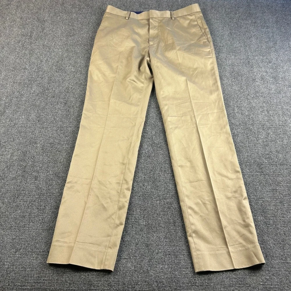 Banana Republic Mens Tailored Slim Fit Non-Iron Chinos Khaki 30x32